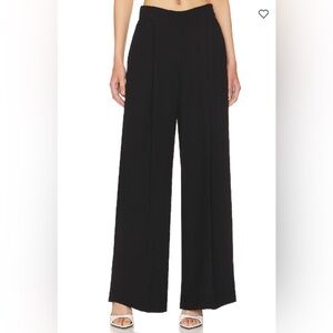 SPANX Crepe Pleated Trouser Pants Cedar 20542R Pull On High Rise Wide Leg